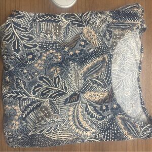 Navy and Cream Patterned Top
